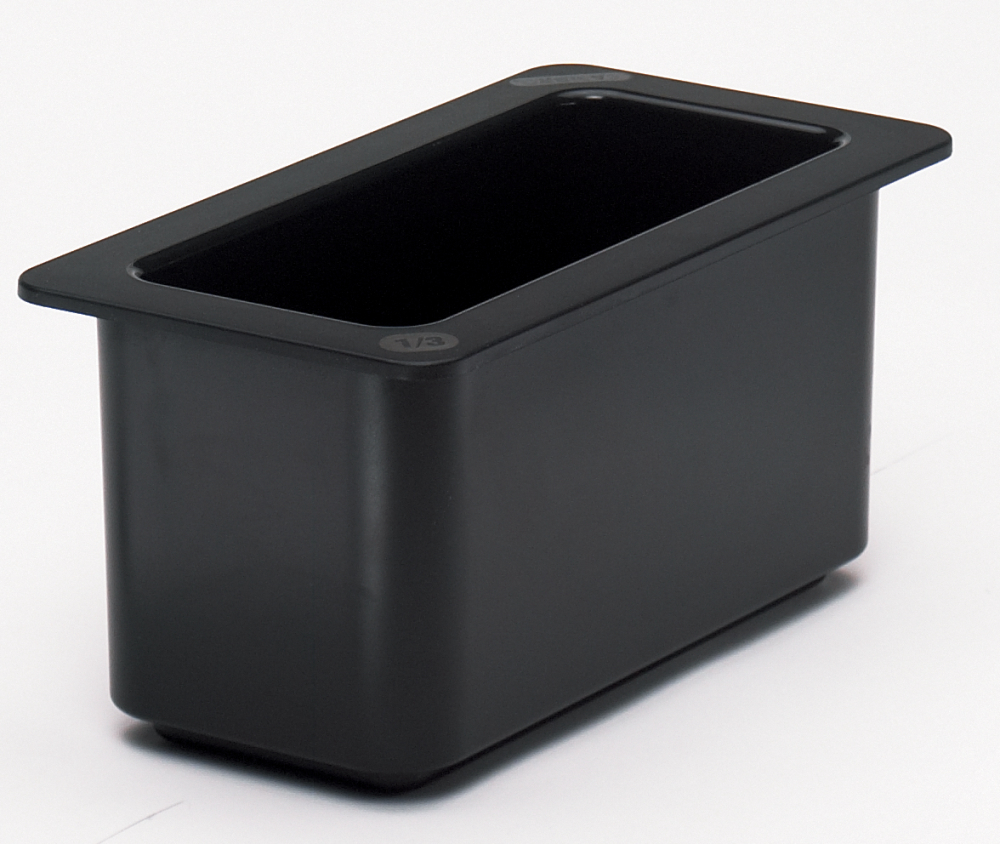 Cambro Coldfest Black 1/3 Size 3.7 Quart Food Pan, 12 3/4 X 6 11/16 X 6 Inch
