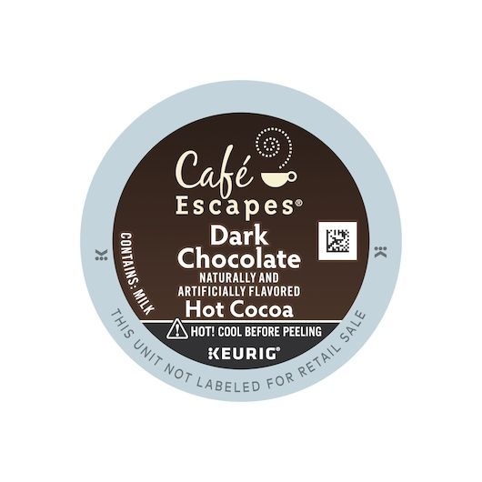 Cafe Escapes Dark Chocolate Cocoa K-Cup Pod, 24 count -- 4 per case