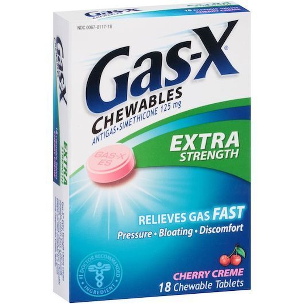 Gas X Creme Cherry Tablet, 18 count -- 24 per case