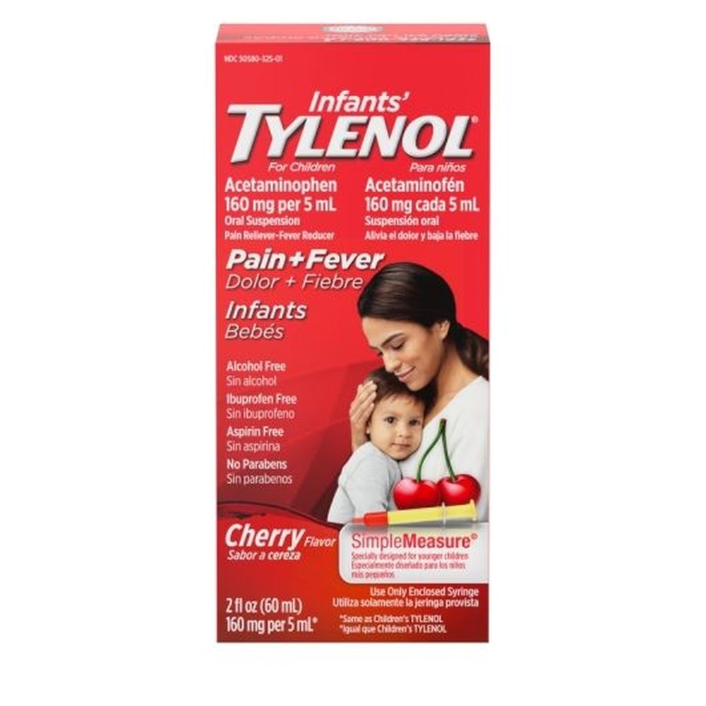 Tylenol Infants Cherry Fever and Pain Relief, 2 Fluid Ounce - 36 per case