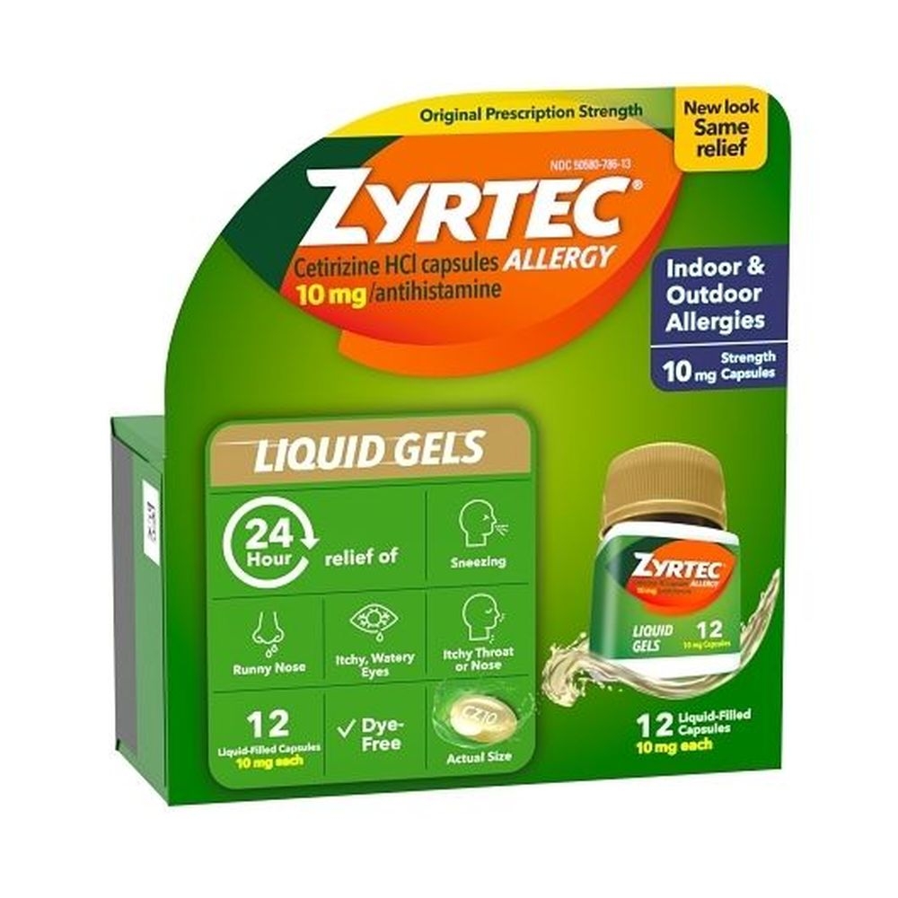 Zyrtec Allergy Liquid Capsules, 12 count -- 24 per case