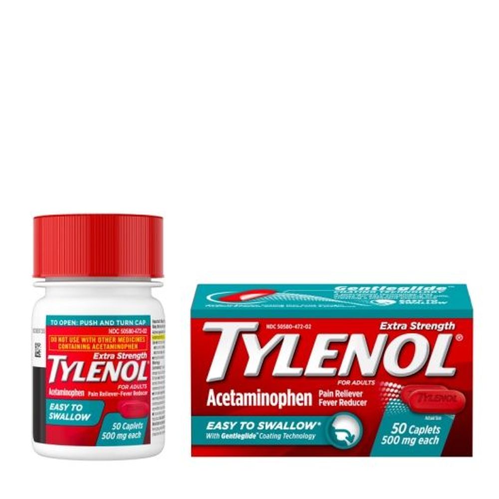Tylenol Easy Swallow Pain Relief Caplets, 50 count -- 72 per case