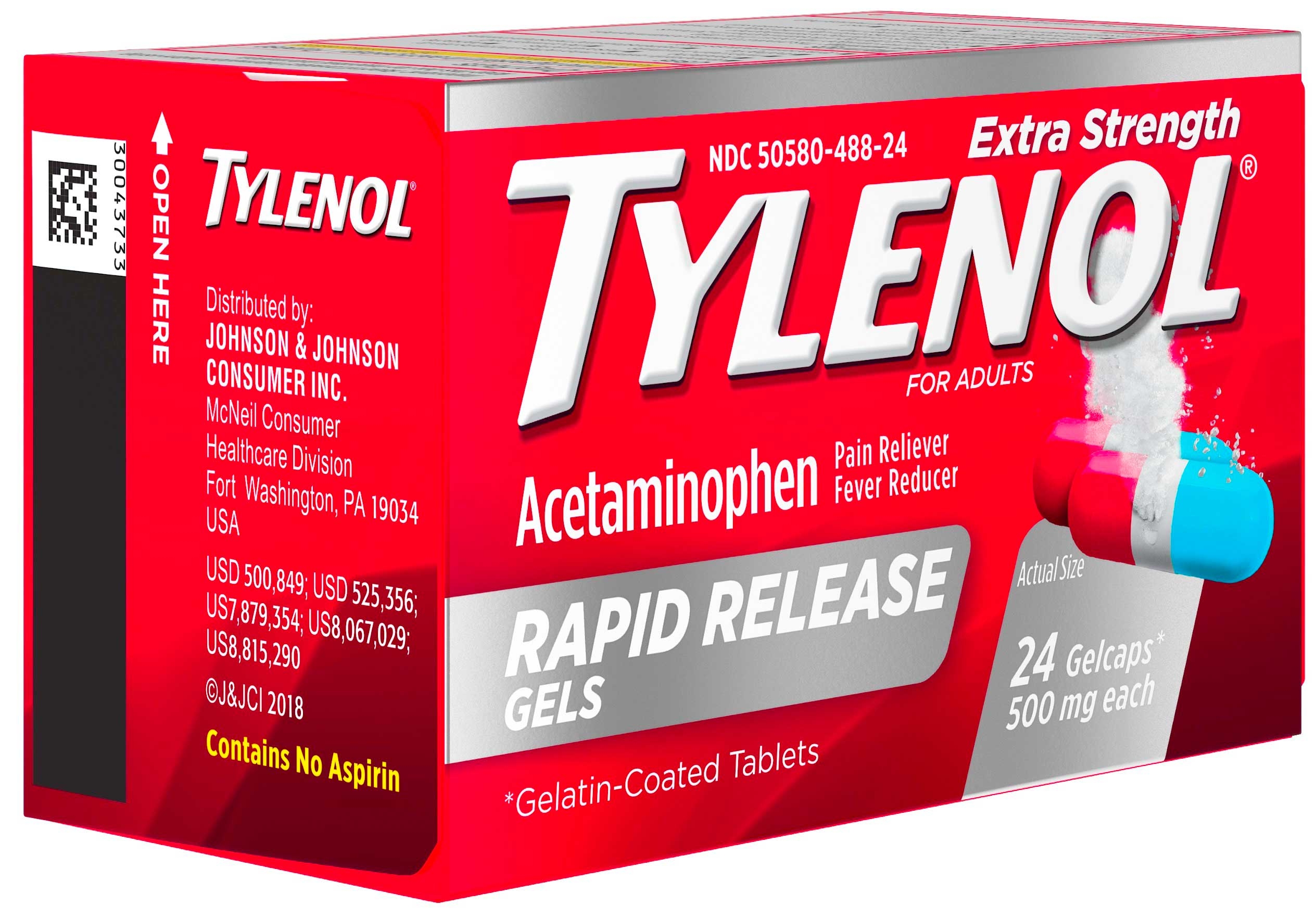 Tylenol Extra Strength Rapid Release Gelcap - 24 count per pack -- 72 packs per case