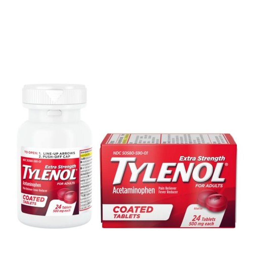 Tylenol Extra Strength Pain Relief Tablets, 24 count -- 48 per case