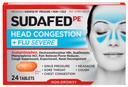 Sudafed Head Congestion Plus Flu Relief Tablets, 24 count per pack -- 72 per case