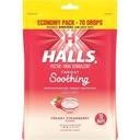 Halls Creamy Strawberry Cough Drops, 70 count -- 12 per case
