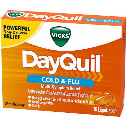 Vicks Dayquil Cold And Flu Relief Liquicaps, 16 Count -- 24 Per Case
