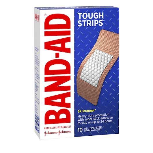 Band-aid Tough Strips 5x Stronger Extra Large Adhesive Bandage, 10 Count -- 24 Per Case