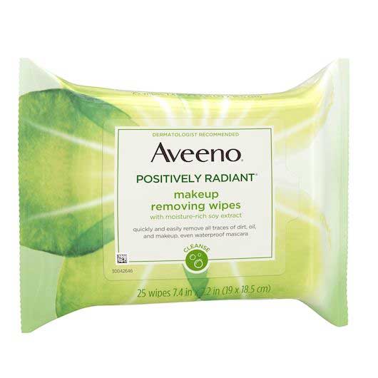 Aveeno Positively Radiant Wipes - 25 count per pack -- 6 packs per case