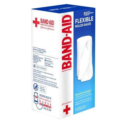 Johnson's And Johnson's Band-aid Flexible Rolled Gauze, 4 Inch X 2.5 Yard -- 24 Per Case