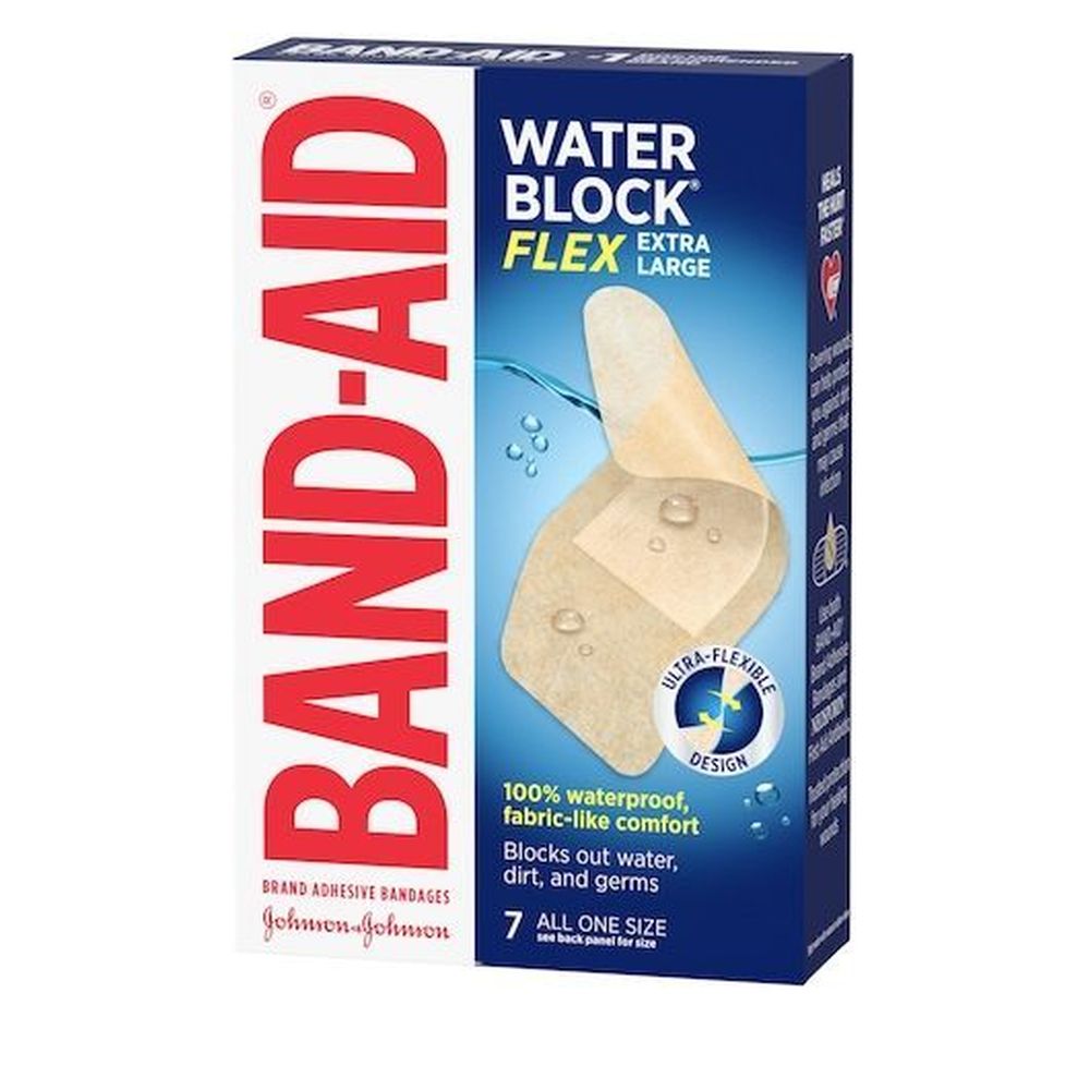 Band-Aid Water Block Flex Waterproof Extra Large Adhesive Bandage, 7 count -- 24 per case