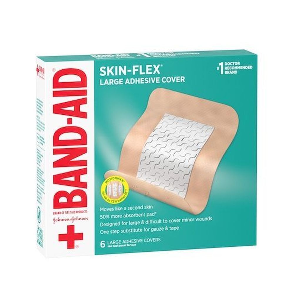 Band-aid Skin-flex Adhesive Large Flexible Wound Cover, 6 Count -- 12 Per Case