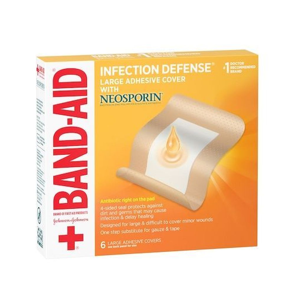 Band-Aid Large Adhesive Covers with Neosporin Ointment -- 12 per case