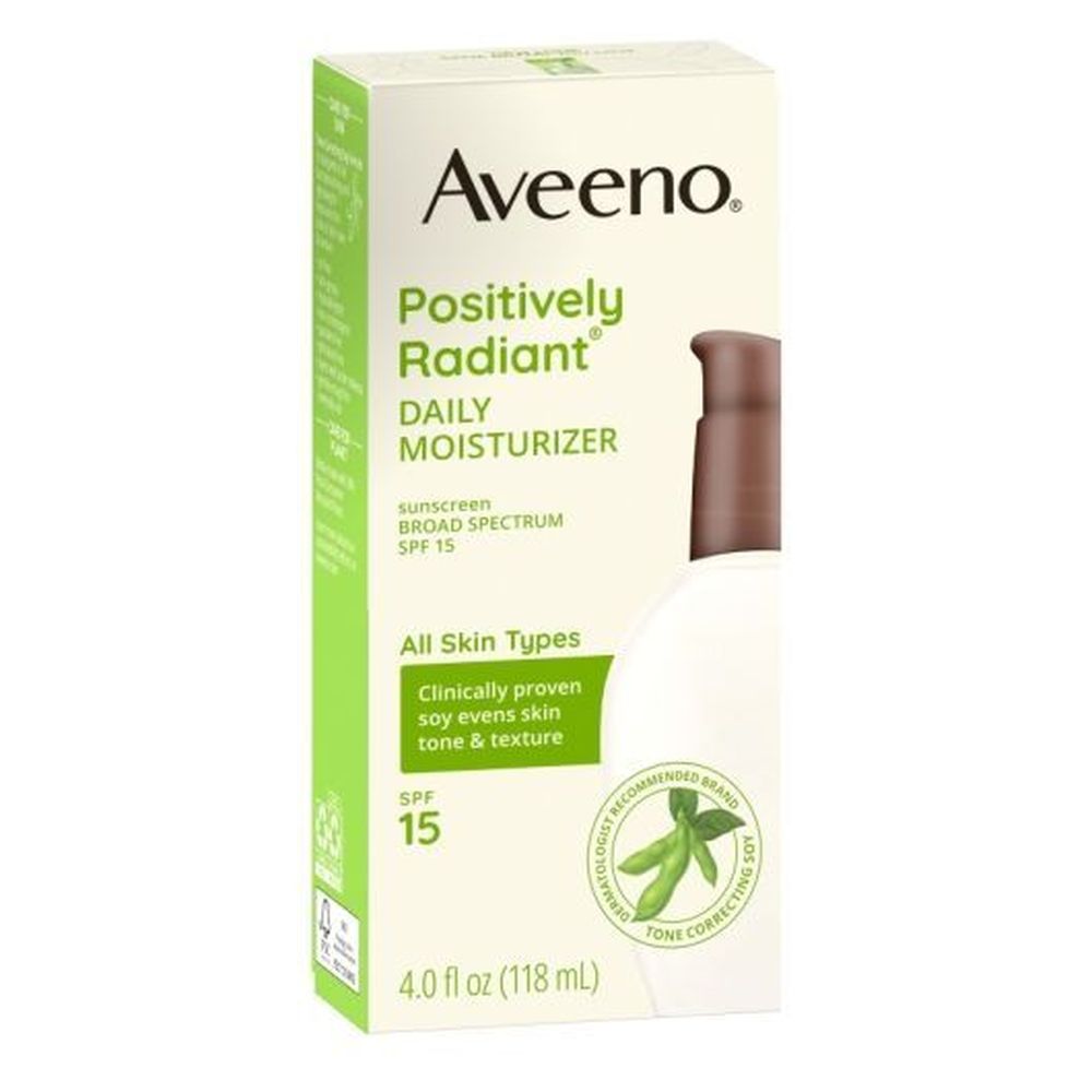 Aveeno Positively Radiant Daily Moisturizer with SPF15, 4 Fluid Ounce -- 12 per case
