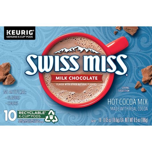 Swiss Miss Milk Chocolate Kcup Hot Cocoa Mix, 10 Count -- 6 Per Case