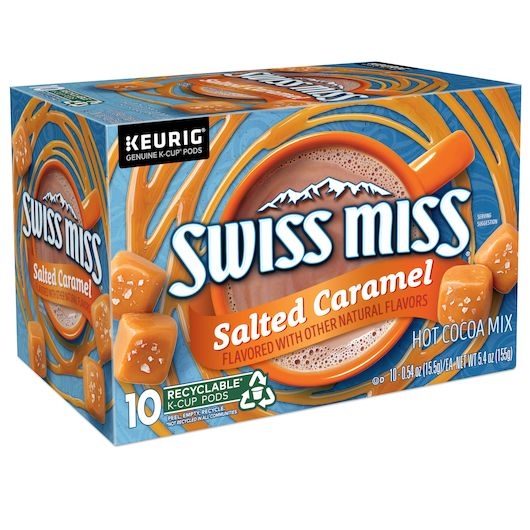 Swiss Miss Salted Caramel Keurig Single Serve K Cup Pod Hot Cocoa Mix, 10 count -- 6 per case