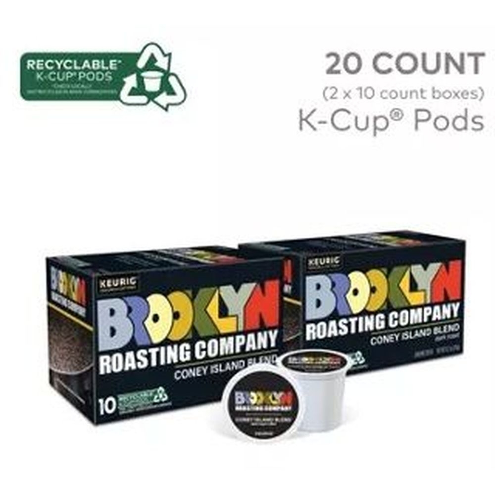 Brooklyn Roasting Coney Island Dark Roast Blend Single Serve K-Cup Pod, 10 count -- 6 per case