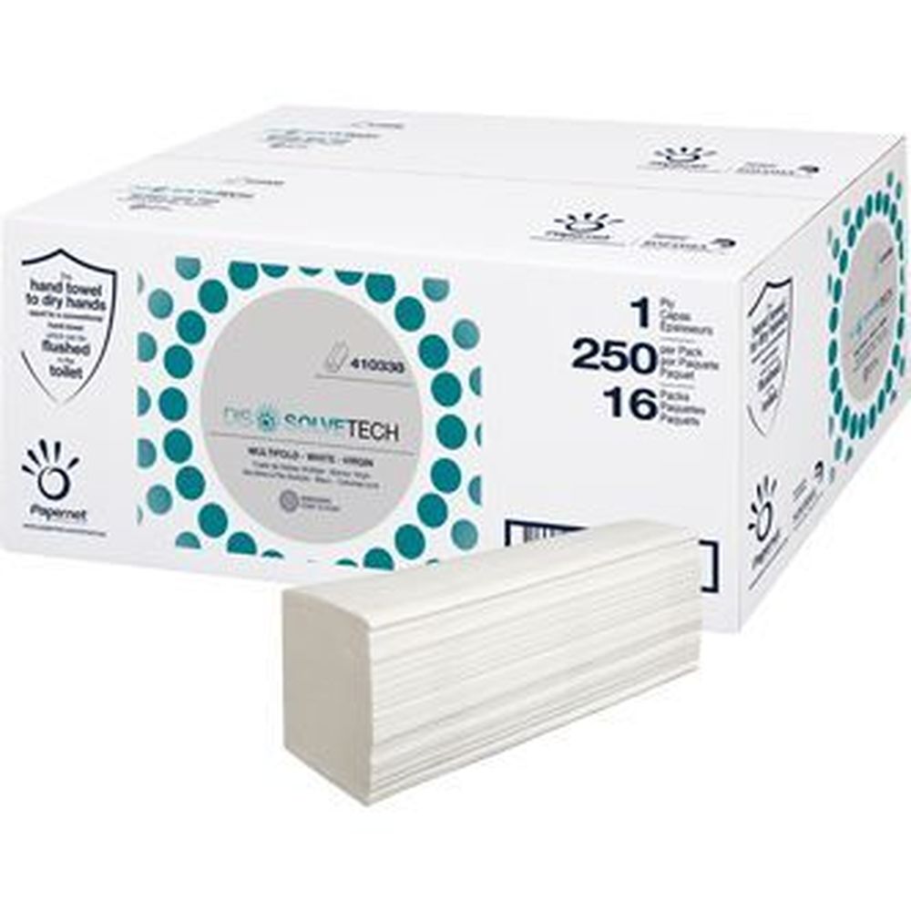 Sofidel DissolveTech White Multifold Towel, 8.10 x 9.5 inch -- 4000 per case.