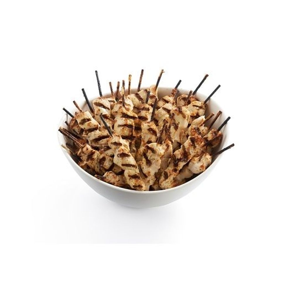 Expresco Fully Cooked Fire Grilled Halal Chicken Breast Skewers, 80 count