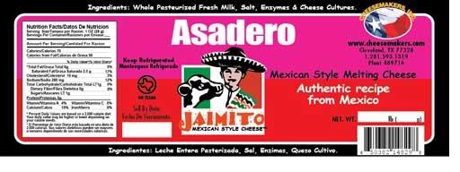 Jaimito Mexican Style Asadero Cheese, 5 Pound -- 2 per case