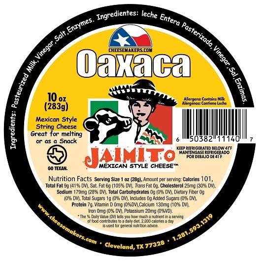 Jaimito Mexican Style Oaxaca Bolita Mexican Style Cheese, 10 Ounce -- 8 Per Case