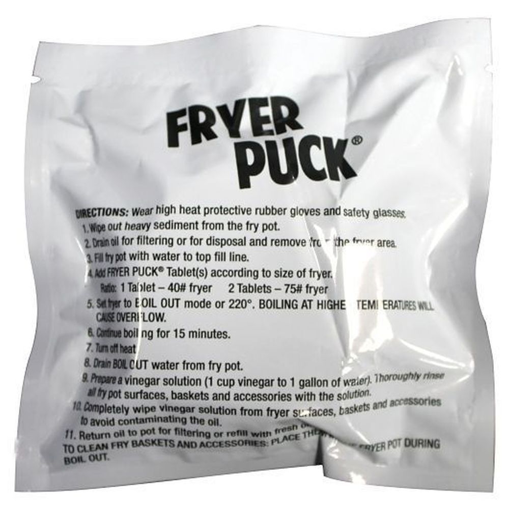 Fryer Puck Concentrated Deep Fryer Cleaner Tablets, 5 count -- 6 per case