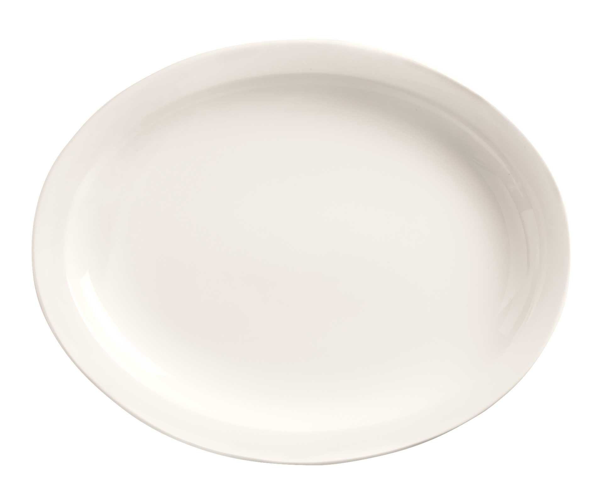 World Tableware Narrow Rim Porcelana Bright White Oval Platter, 9.75 Inch -- 24 Per Case