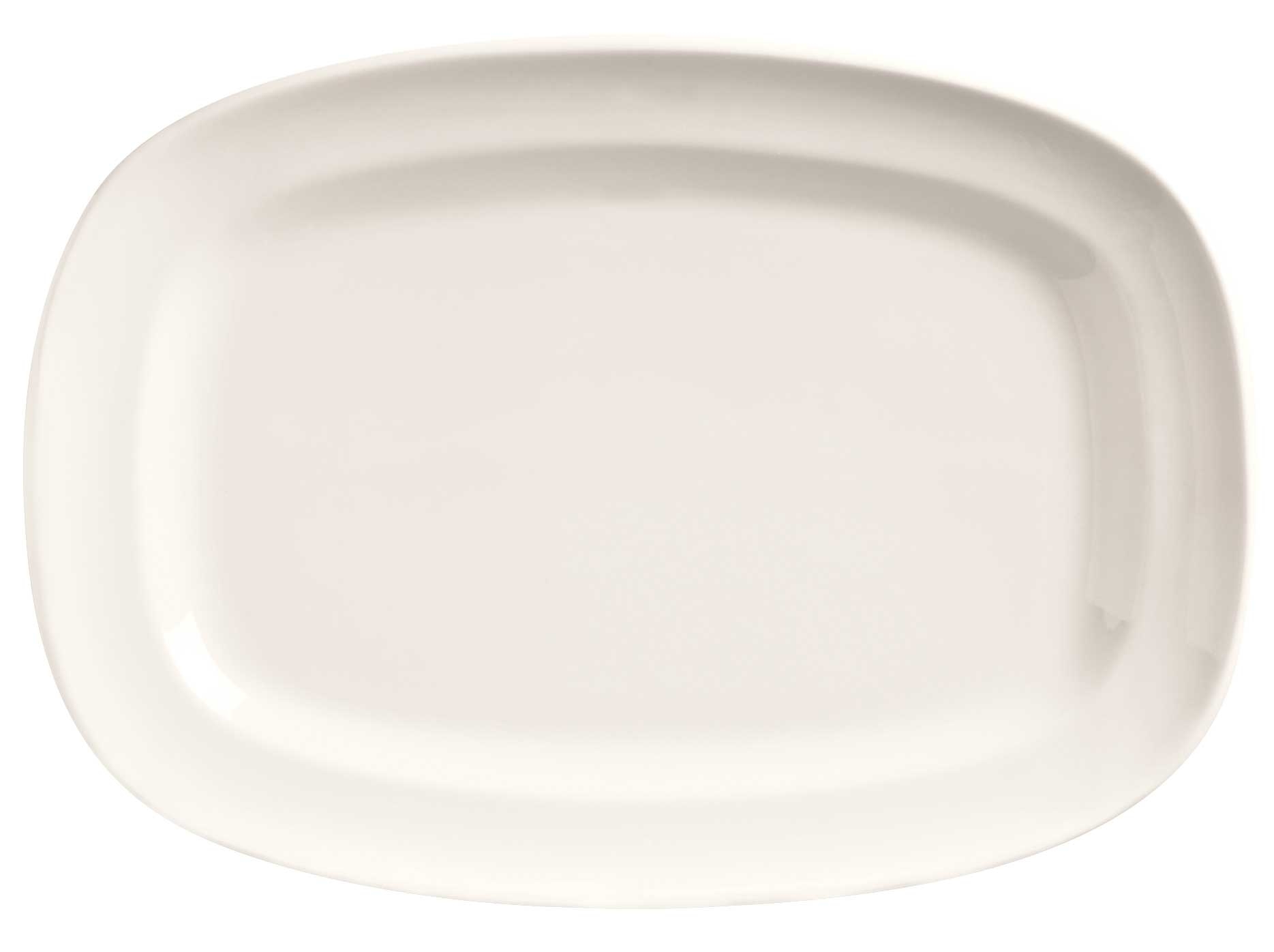 World Tableware Basics Collection Porcelain Bright White Racetrack Plate, 12 x 8.5 inch -- 12 per case.