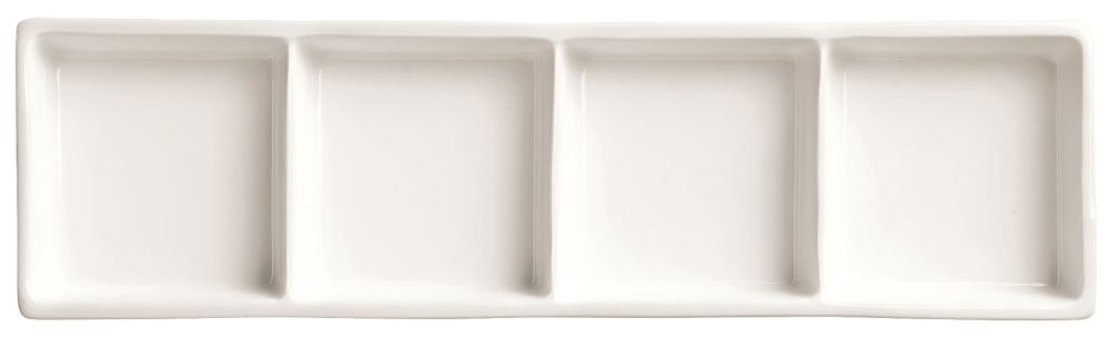 World Tableware Inc Chefs Selection Ultra Bright White 4 Well Tray -- 12 per case.