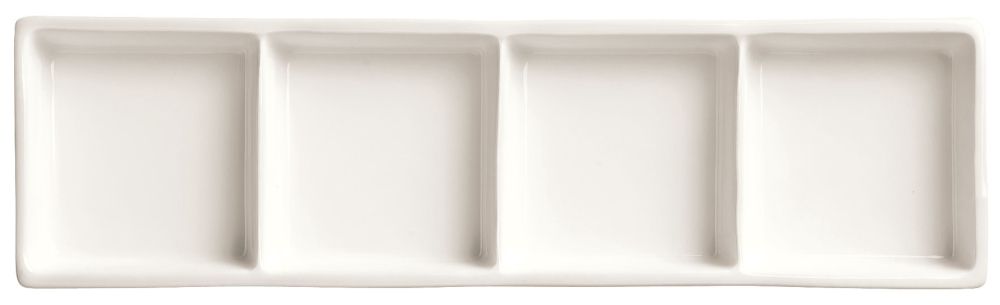 World Tableware Inc Chefs Selection Ultra Bright White 4 Well Tray -- 12 Per Case