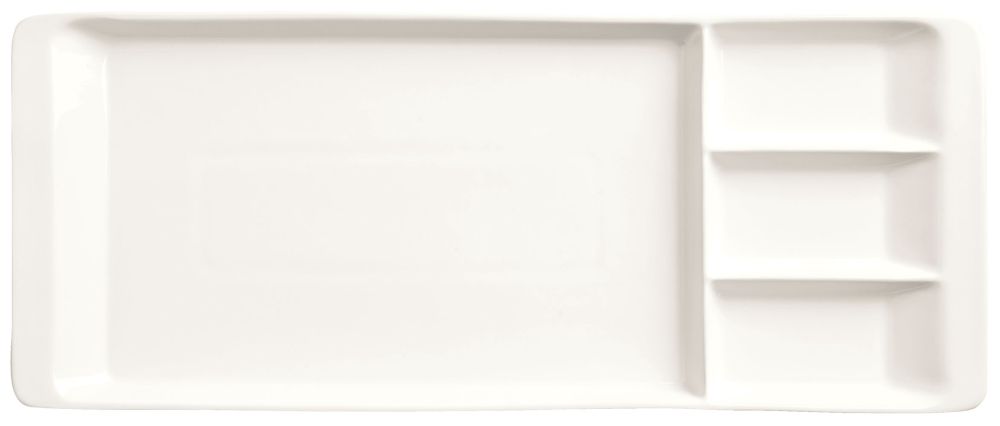World Tableware Inc Chefs Selection Ultra Bright White 3 Well Tray -- 12 Per Case
