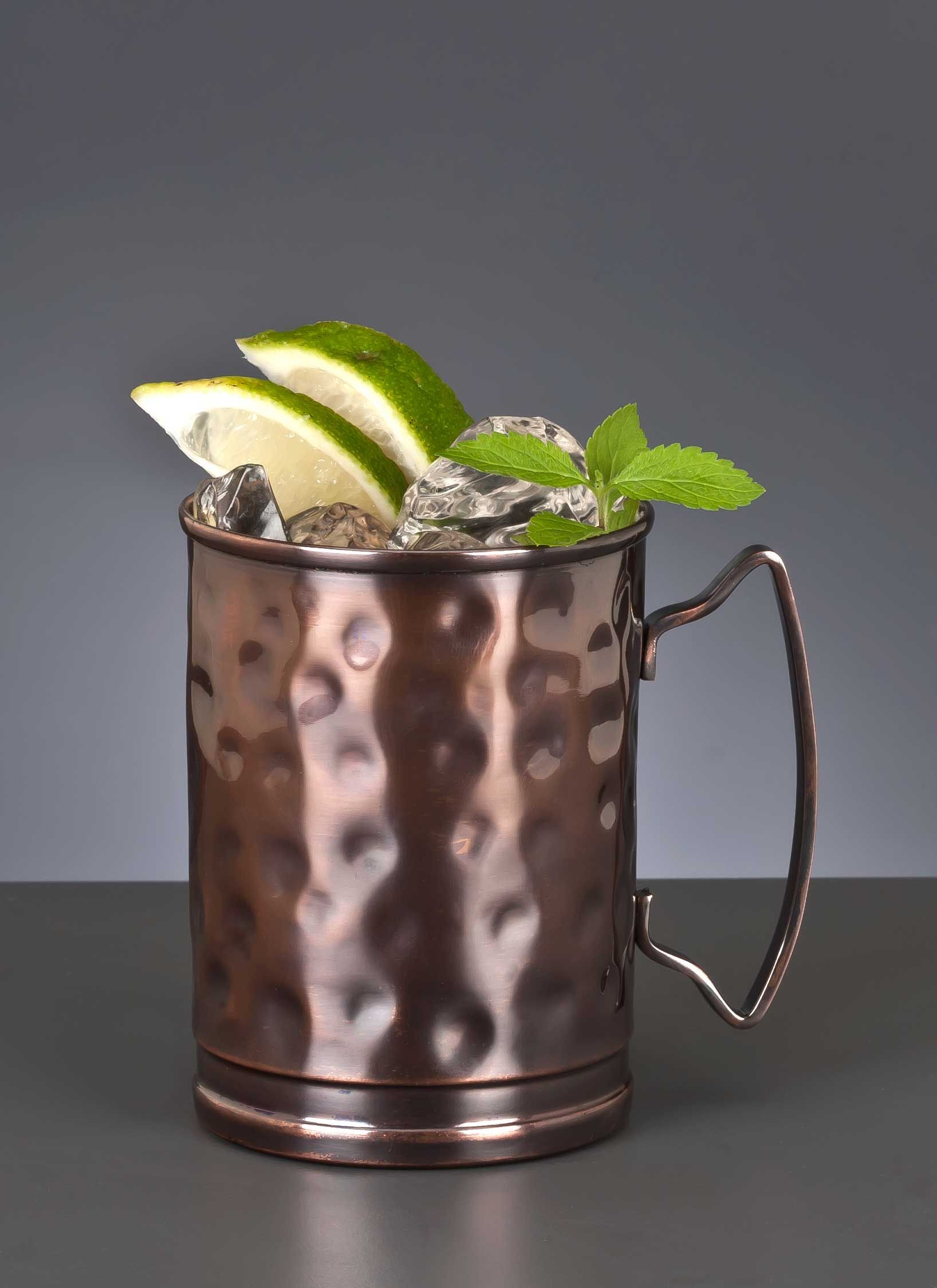 World Tableware Antiqued Copper Finish Stainless Steel Moscow Mule Hammered Cup, 14 Ounce -- 12 Per Case