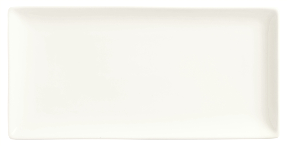 World Tableware Inc Slate Coupe Rectangular Ultra Bright White Plate, 16 x 5 1/2 inch -- 12 per case.