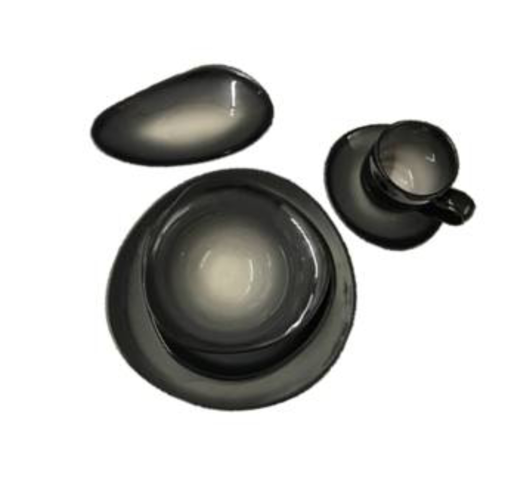 World Tableware Pebblebrook Organic Obsidian Dinner Plate, 8.375 inch -- 12 per case.