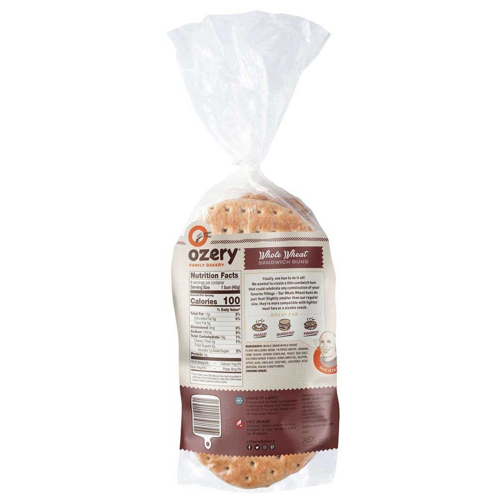 Ozery Bakery Whole Wheat Sandwich Bun, 11.25 Ounce -- 6 per case