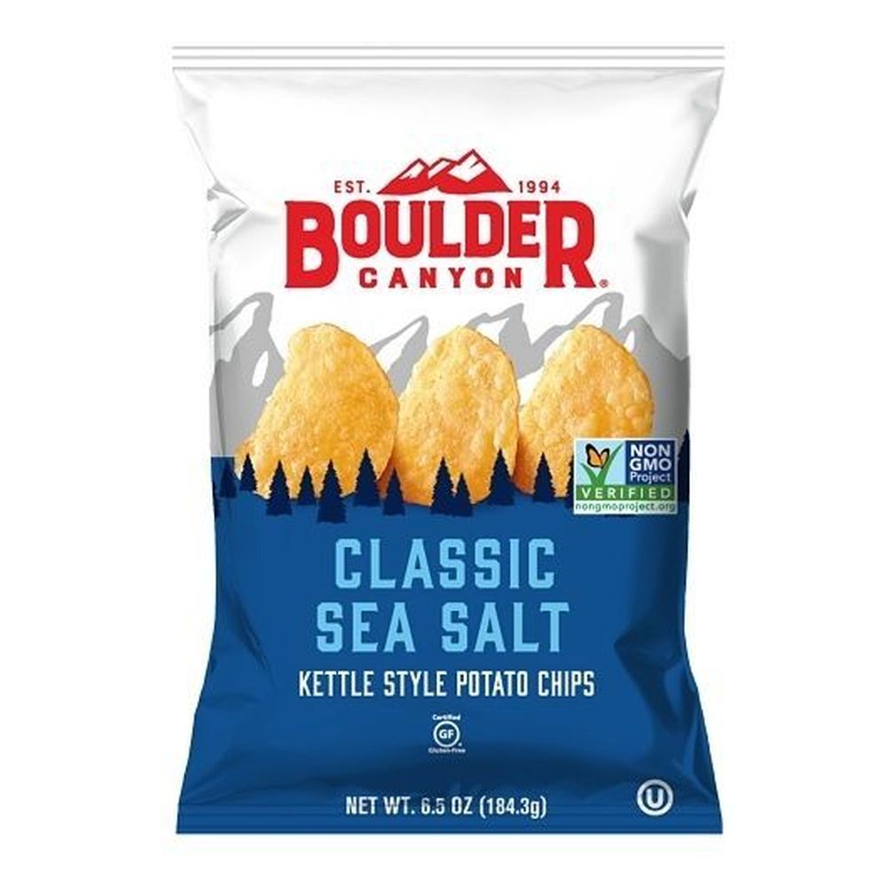 Boulder Canyon Classic Sea Salt Kettle Potato Chips, 6.5 Ounce -- 12 per case