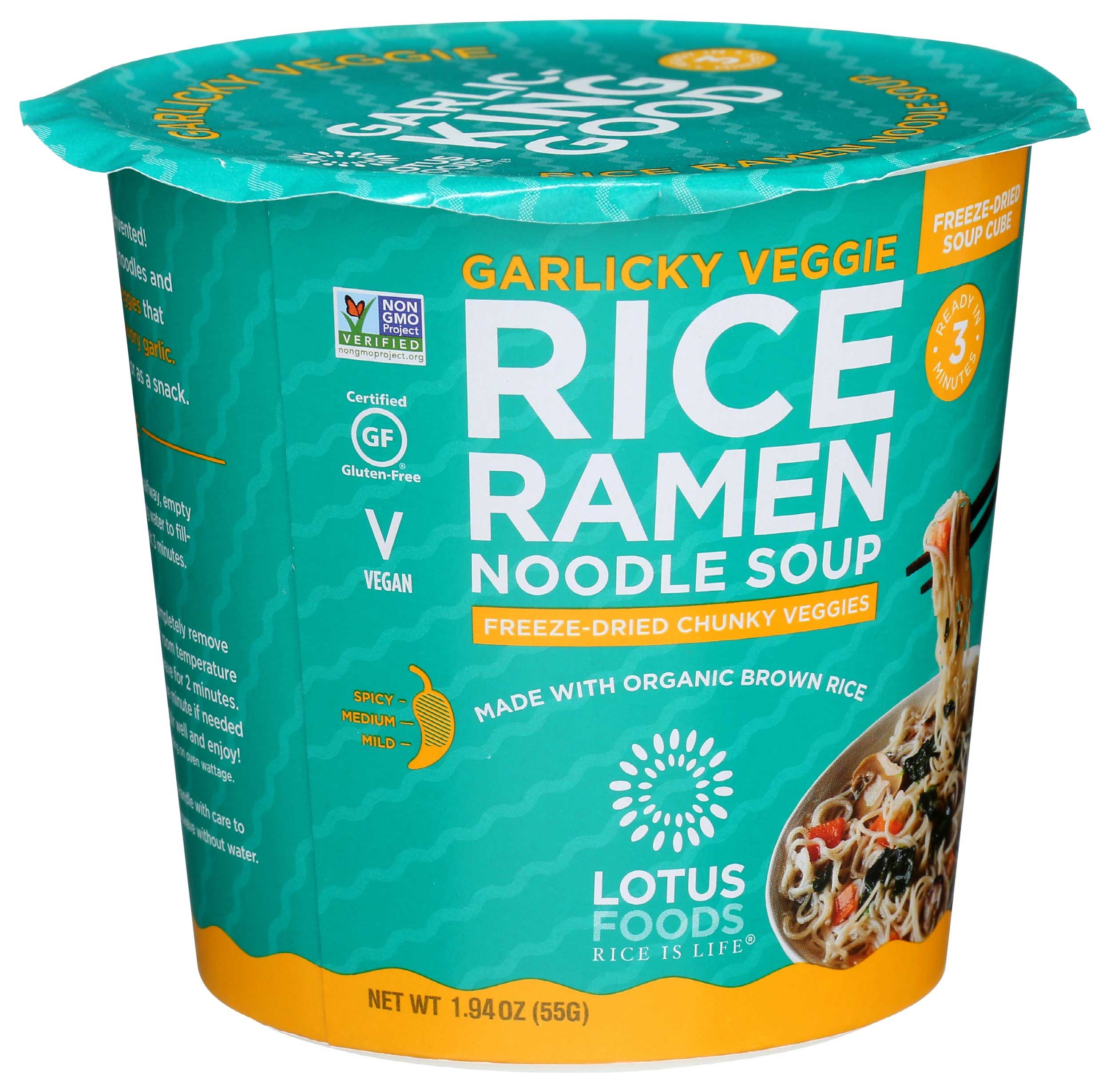 Lotus Foods Garlic and Vegetable Rice Ramen Noodle Soup, 2.05 Ounce -- 6 per case