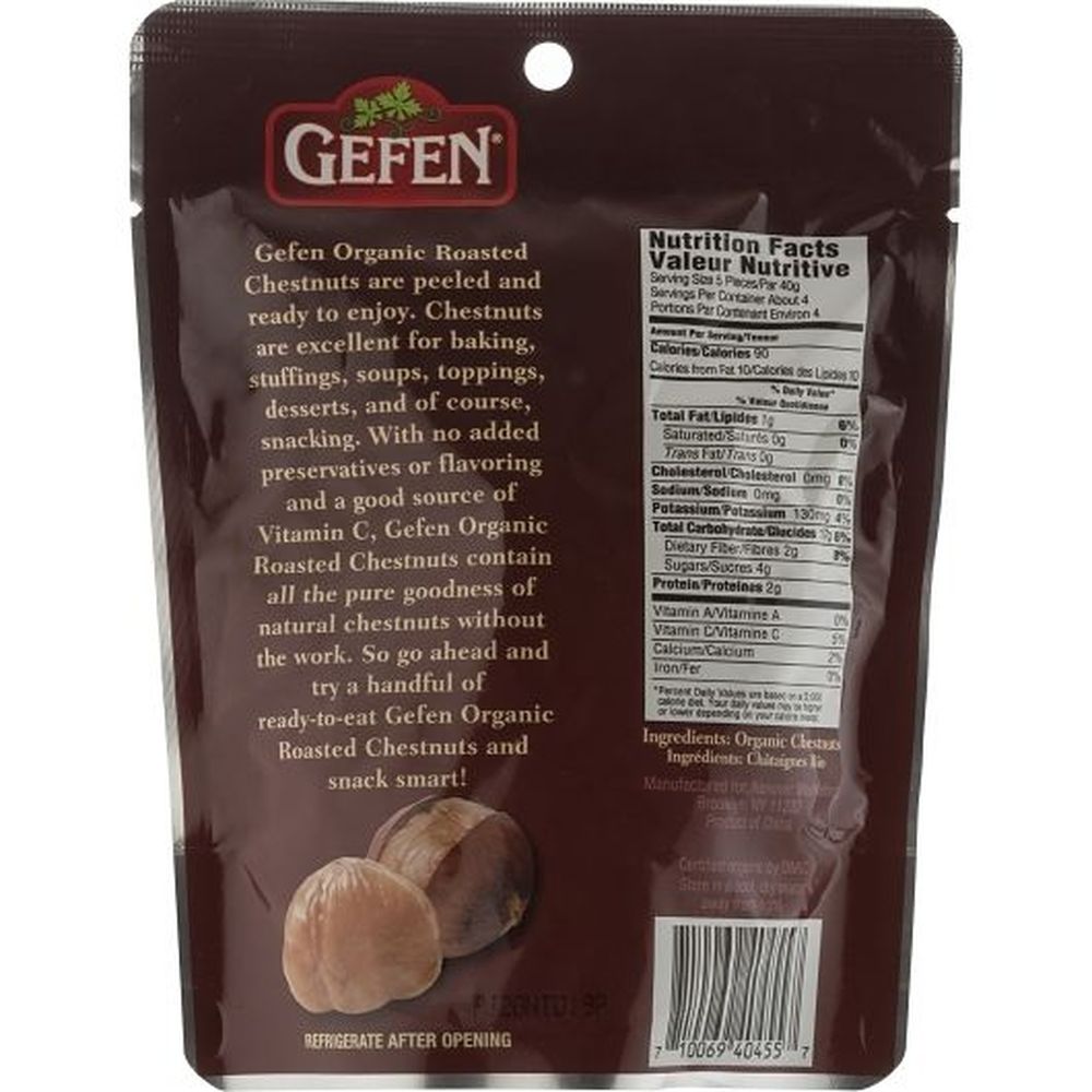 Gefen Organic Roasted Peeled Chestnut, 5.2 Ounce -- 12 per case