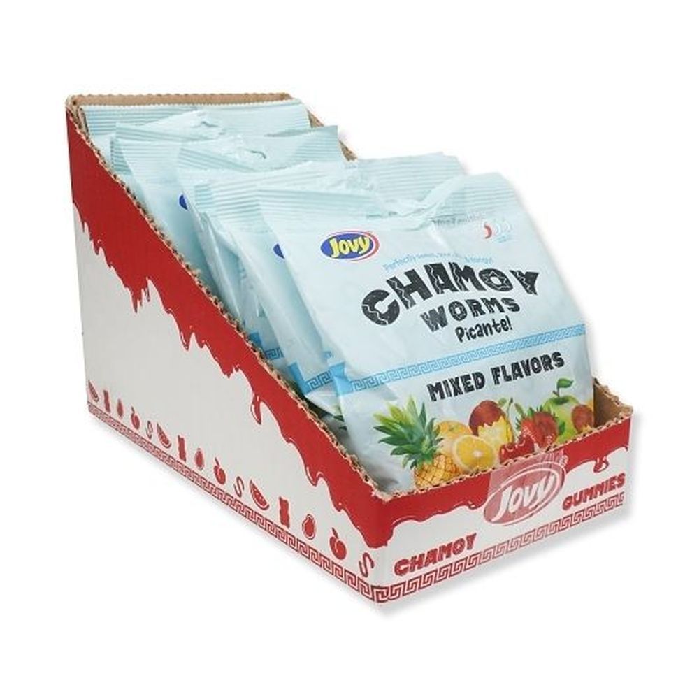 Jovy 5 Ounce Chamoy Mixed Flavor Gummy Worms, 8 Count