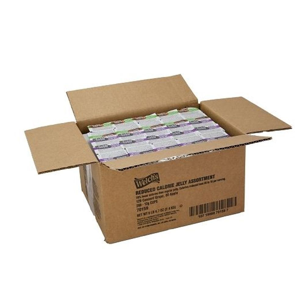Welch's Reduced Calorie Grape And Apple Jelly Assortment Cups, 12 Gram -- 200 Per Case