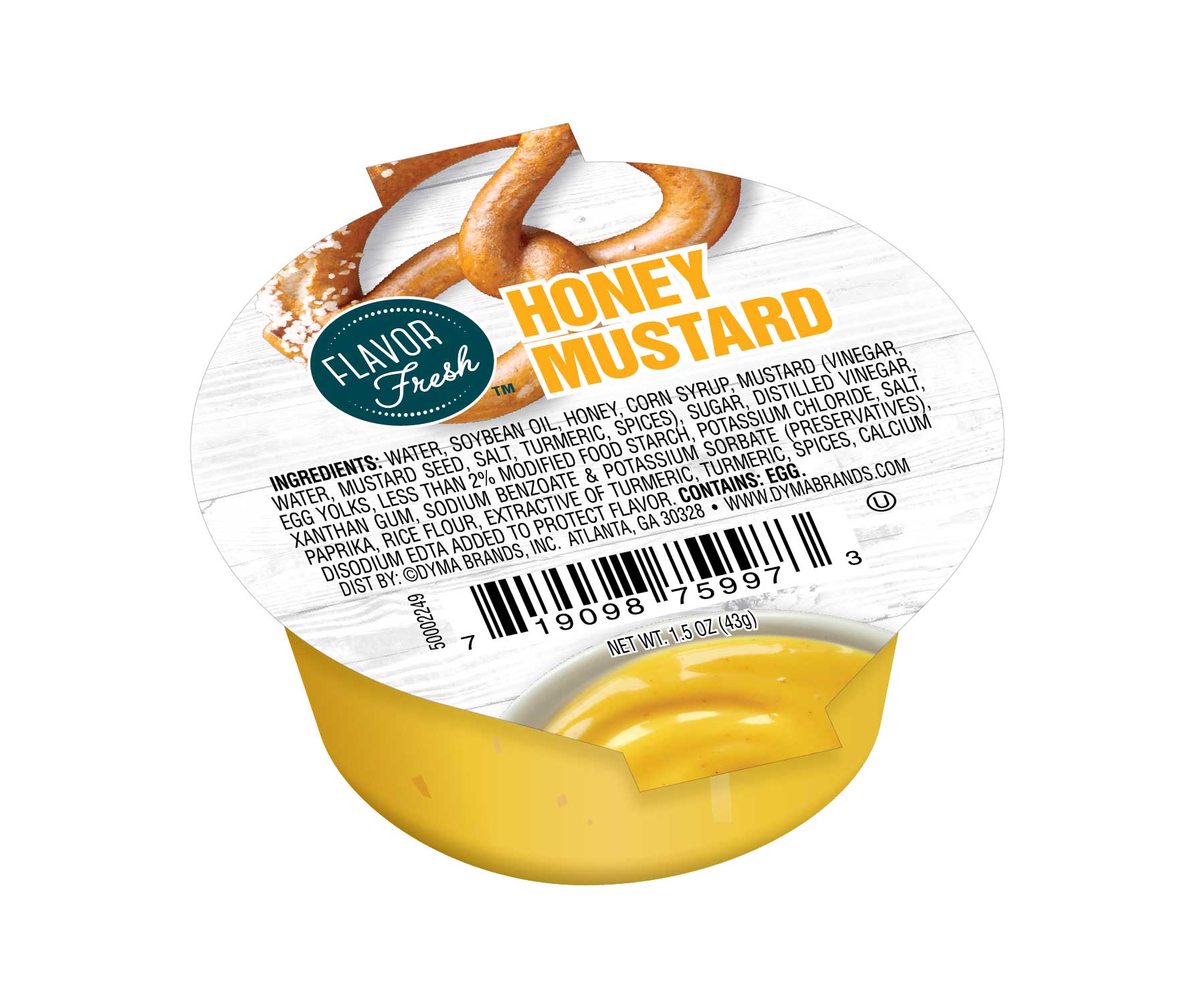 Flavor Fresh Honey Mustard, 1.5 Ounce Round Cup -- 100 per case
