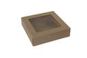 Boxit Windowed One Piece Kraft Bakery Box, 10 x 10 x 2.5 inch -- 200 per case.