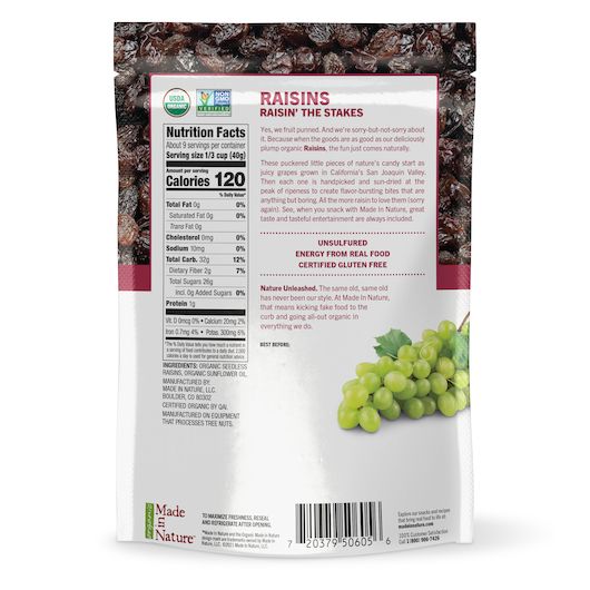 Made In Nature Organic Dried Raisins, 12 Ounce -- 6 Per Case
