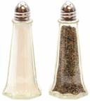 Tablecraft Eiffel Salt and Pepper Chrome Top Glass Shaker, 1 Ounce -- 24 per case