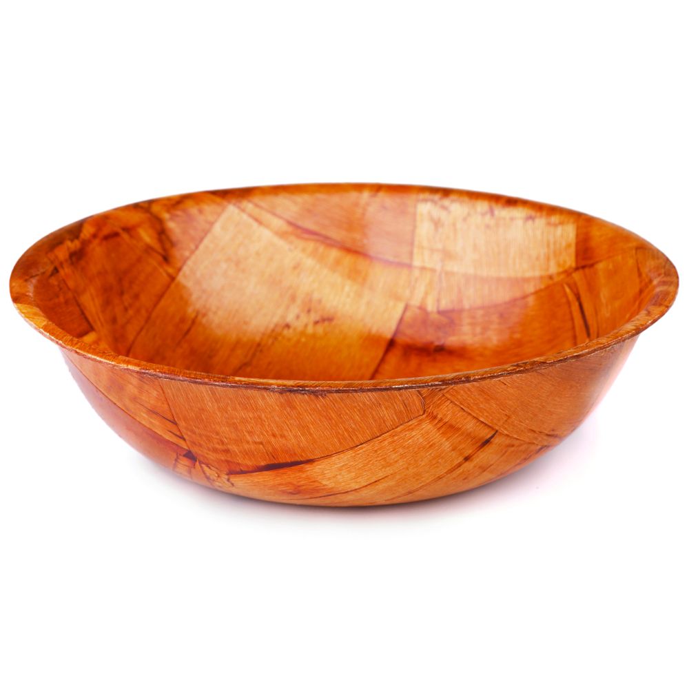 Tablecraft Woven Wood Round Salad Bowl, 5.5 X 5.5 X 1.375 Inch -- 12 Per Case