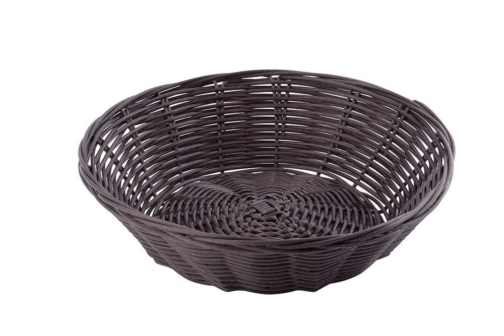 Tablecraft Polypropylene Cord Brown Round Handwoven Basket, 8.5 X 8.5 X 2.25 Inch -- 12 Per Case