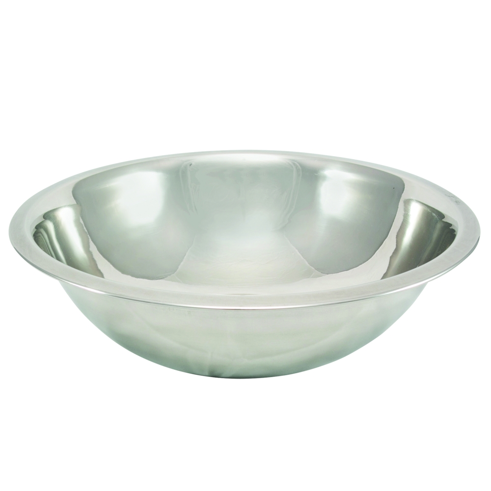Tablecraft Stainless Steel 0.4 mm Standard Mirror Finish Mixing Bowl, 3 Quart Capacity