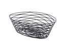 Tablecraft Artisan Collection Black Powder Coated Steel Oval Basket, 10 x 6.75 x 3.25 inch