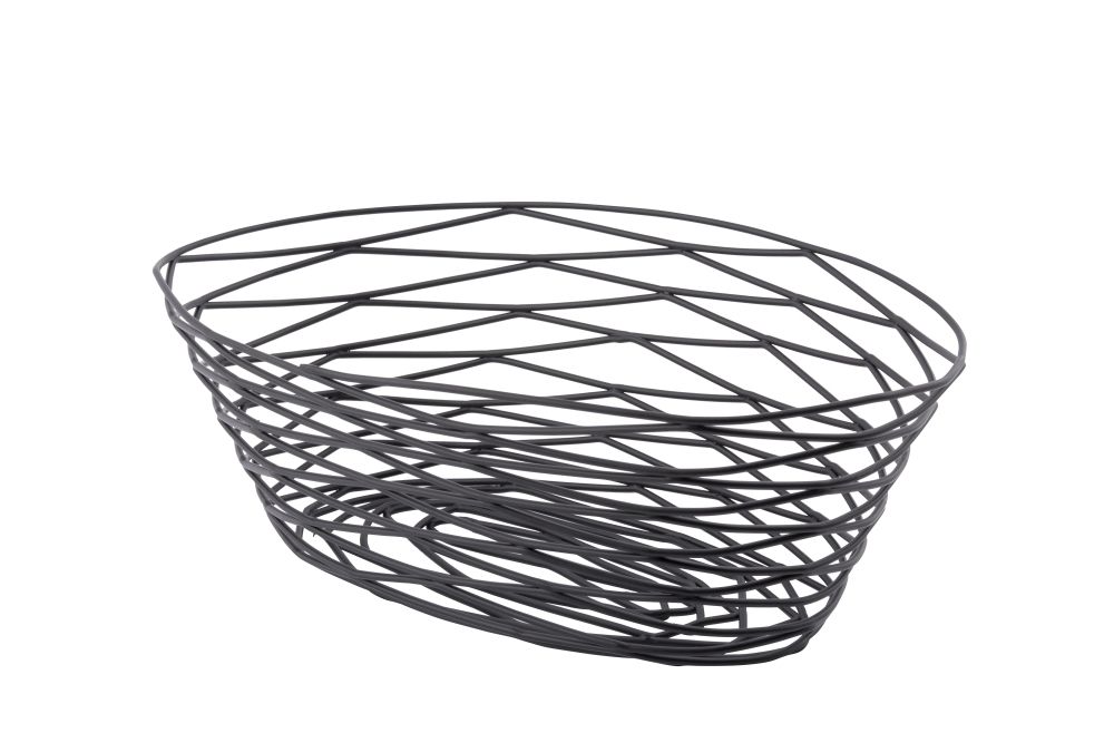 Tablecraft Artisan Collection Black Powder Coated Steel Oval Basket, 10 X 6.75 X 3.25 Inch