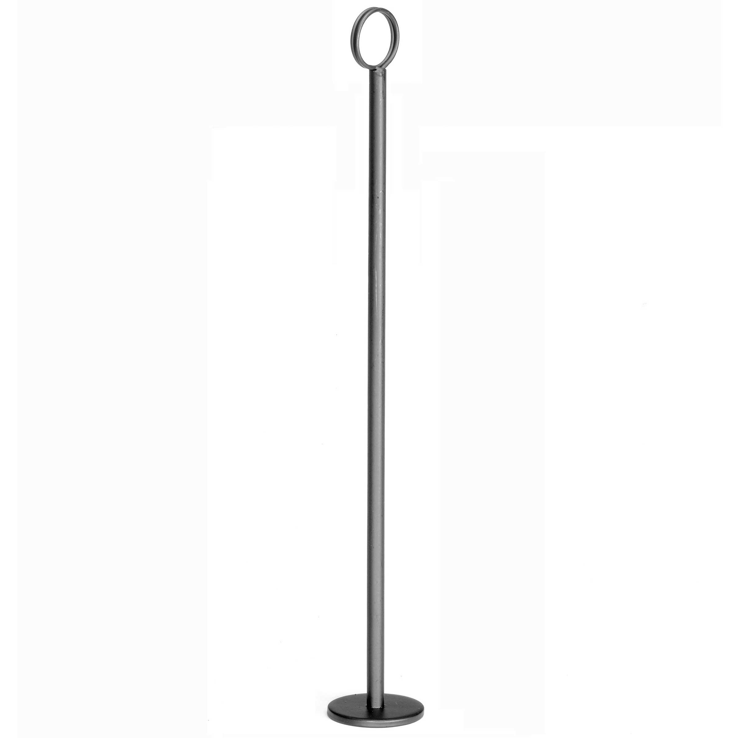 Tablecraft Powder Coated Metal Black Flat Bottom Card Holder, 18 inch -- 12 per case